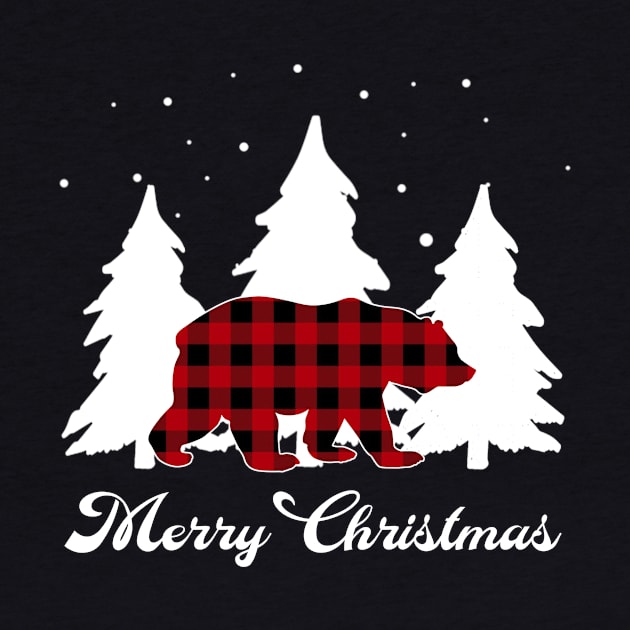 Red Buffalo Plaid Bear Matching Family Christmas Pajama by Sincu